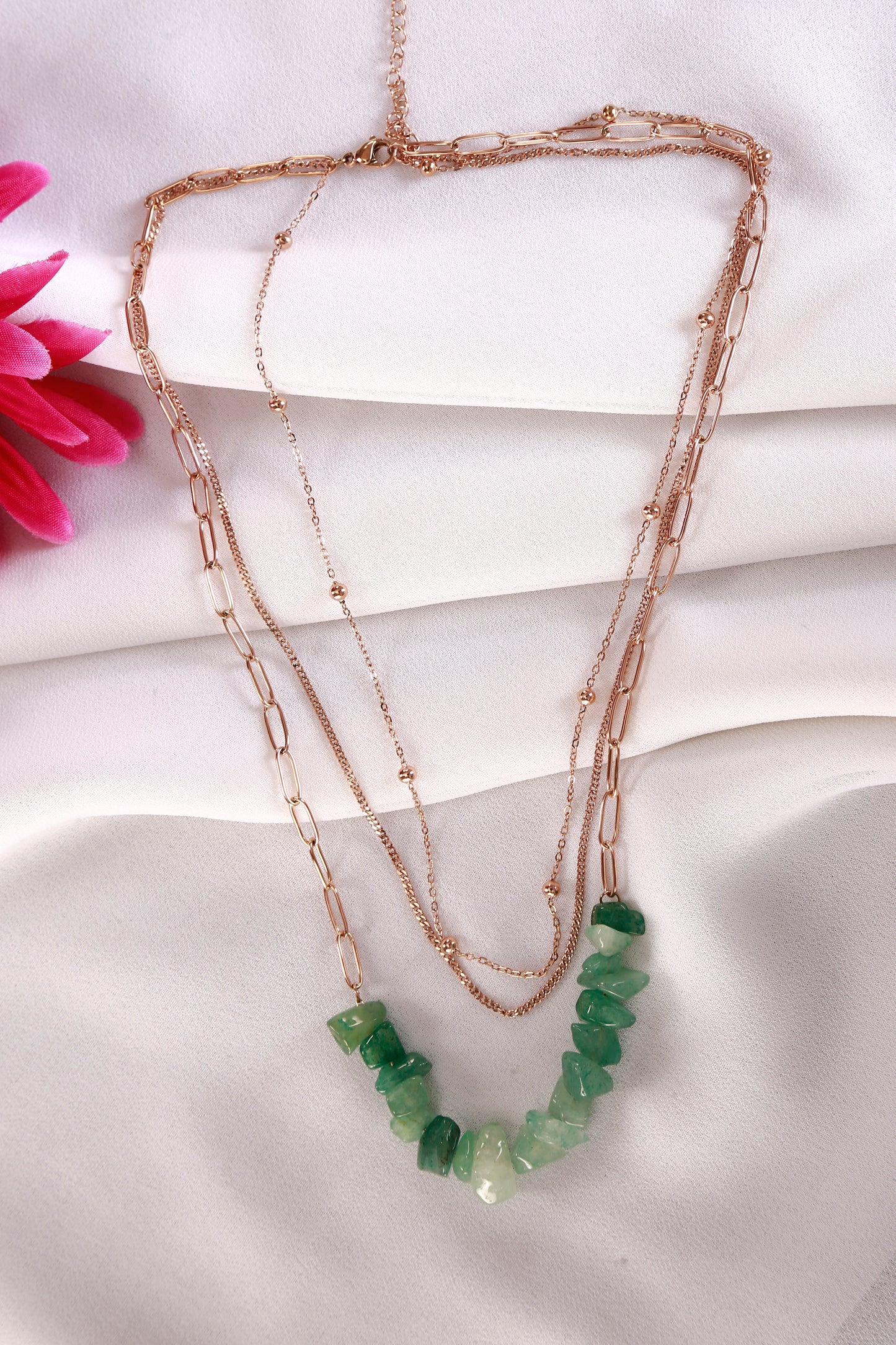 Three Layer Stone Necklace