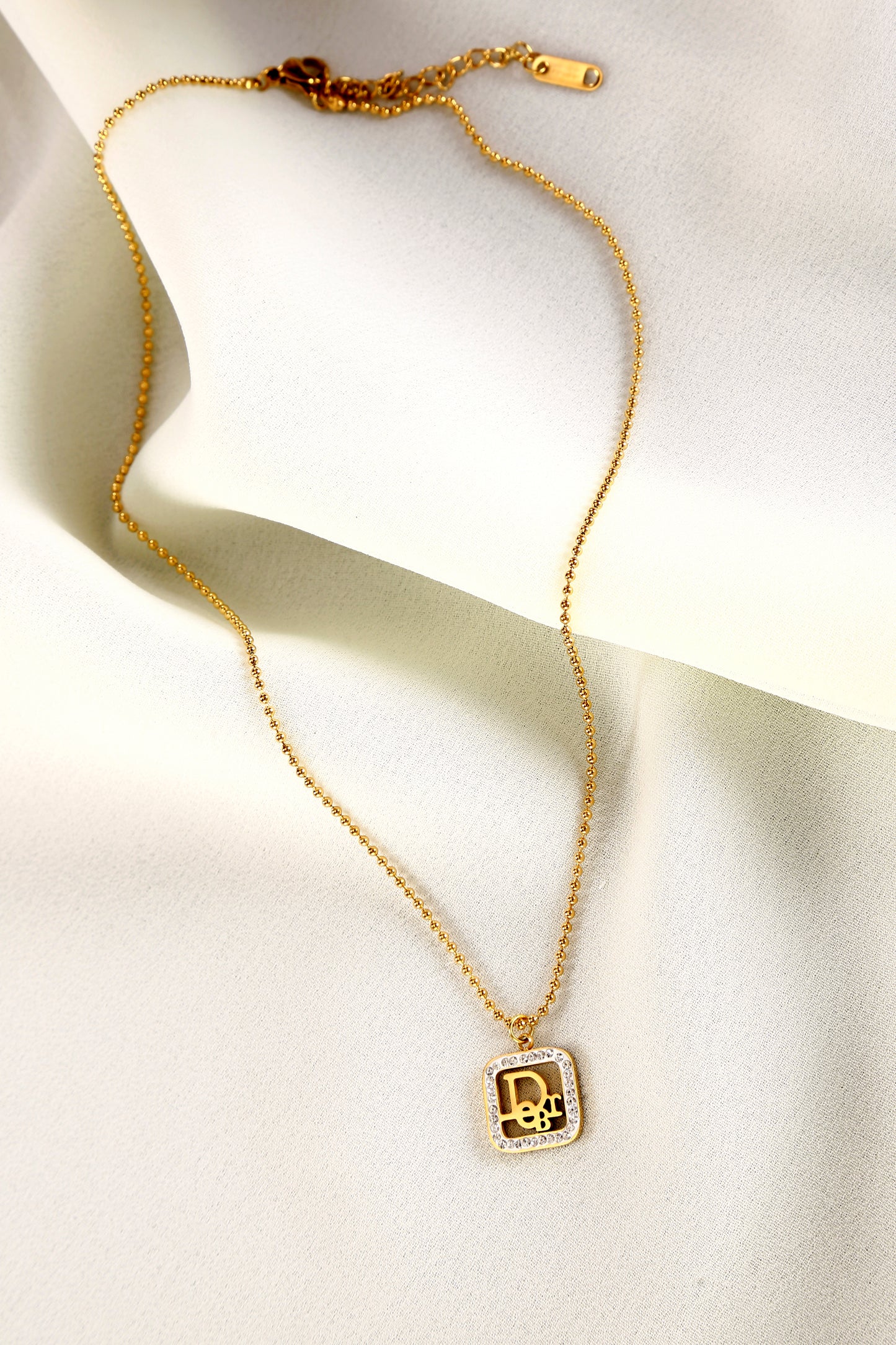 Golden Monogram Sparkle Necklace