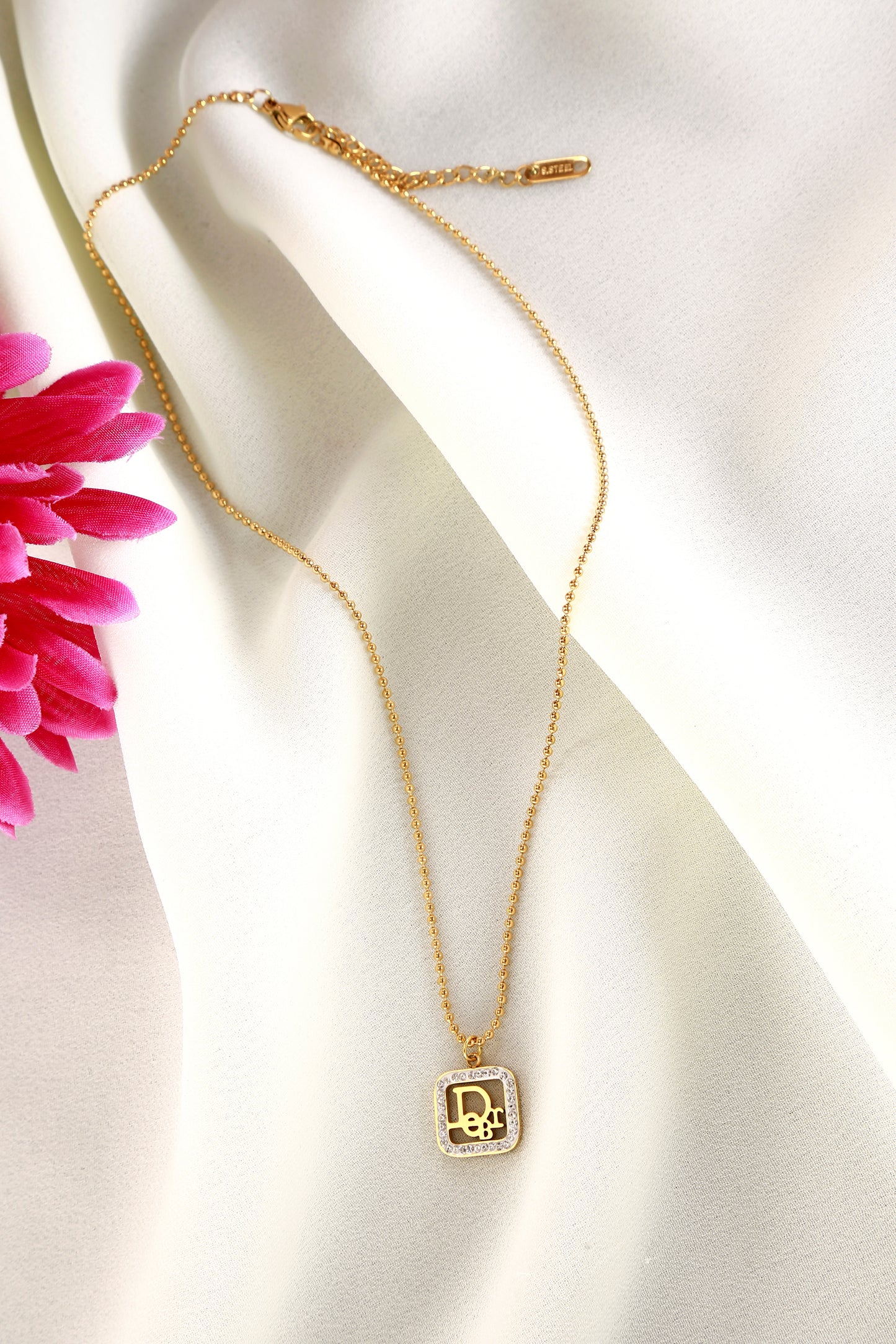 Golden Monogram Sparkle Necklace