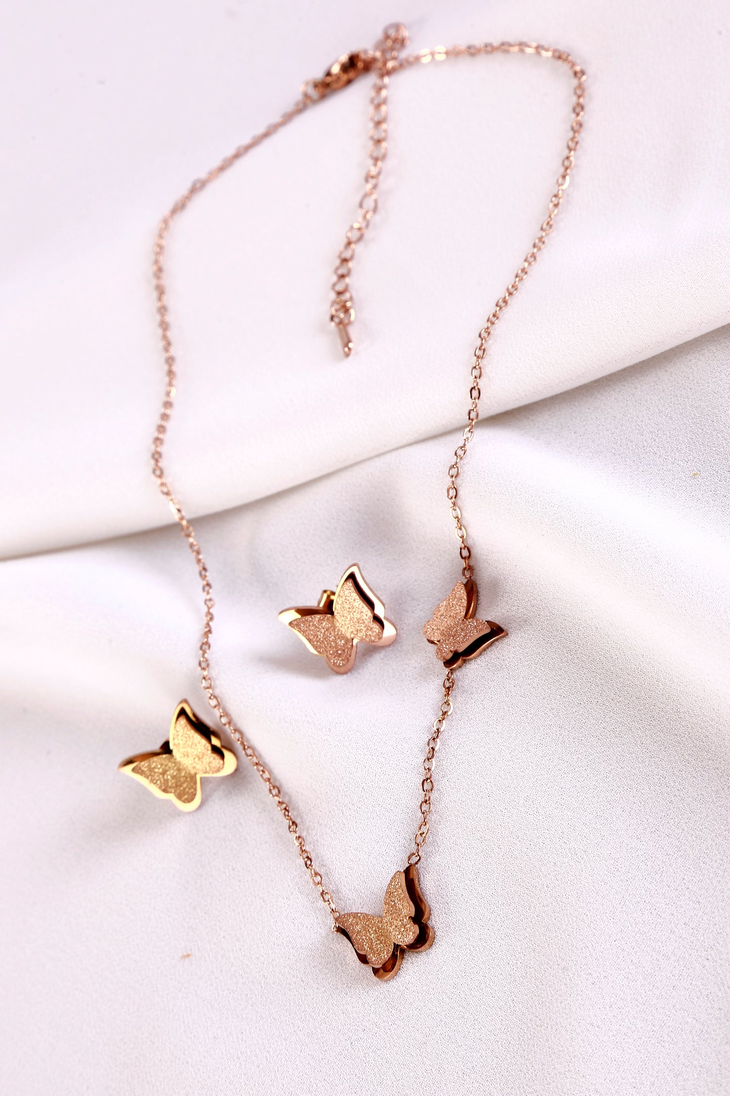Butterfly Shape Earring And Necklace Combo