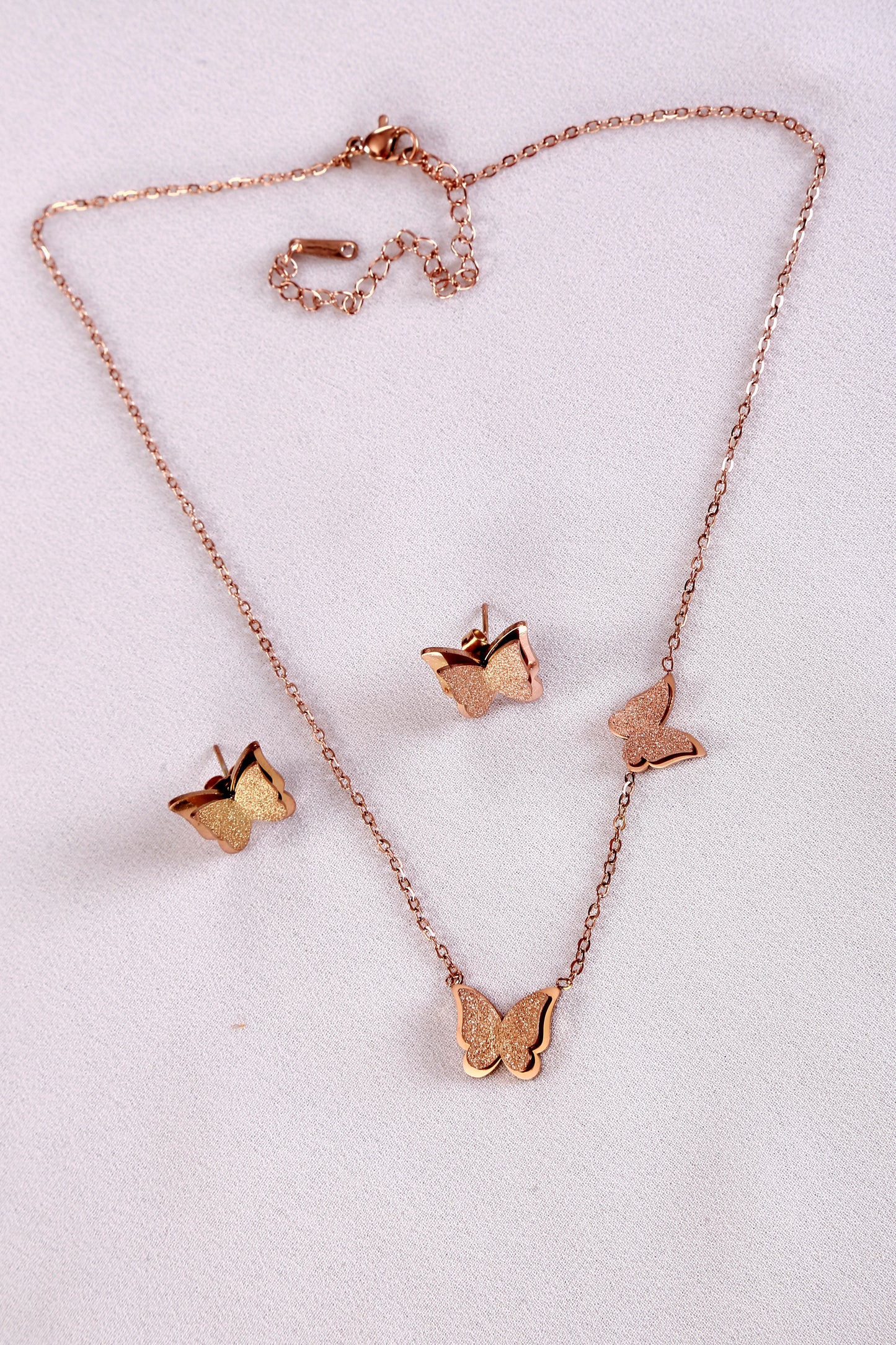 Butterfly Shape Earring And Necklace Combo
