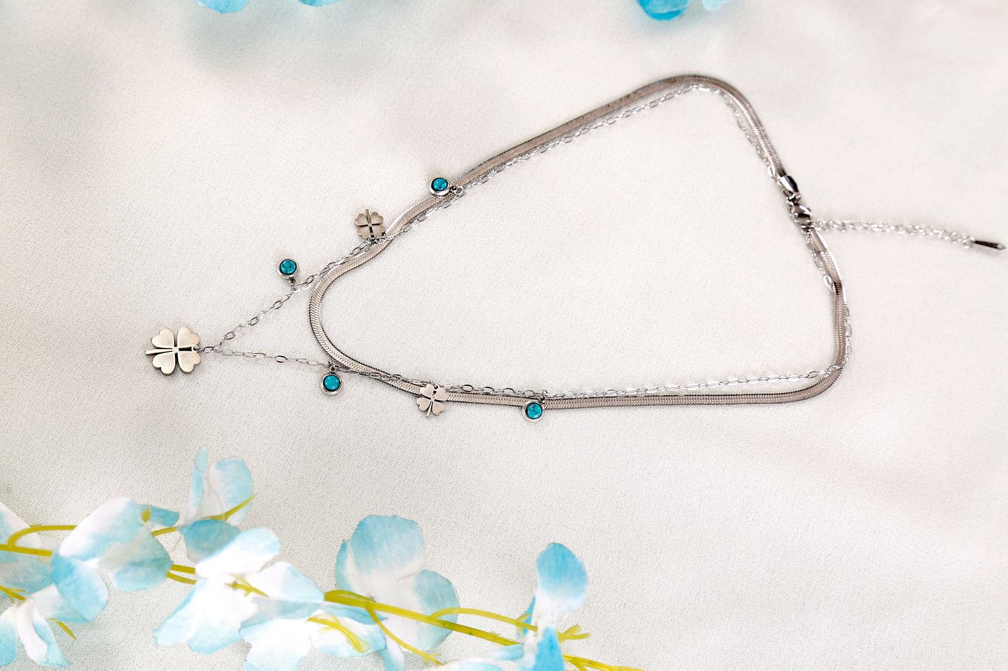 Lucky Charm Layered Clover Necklace