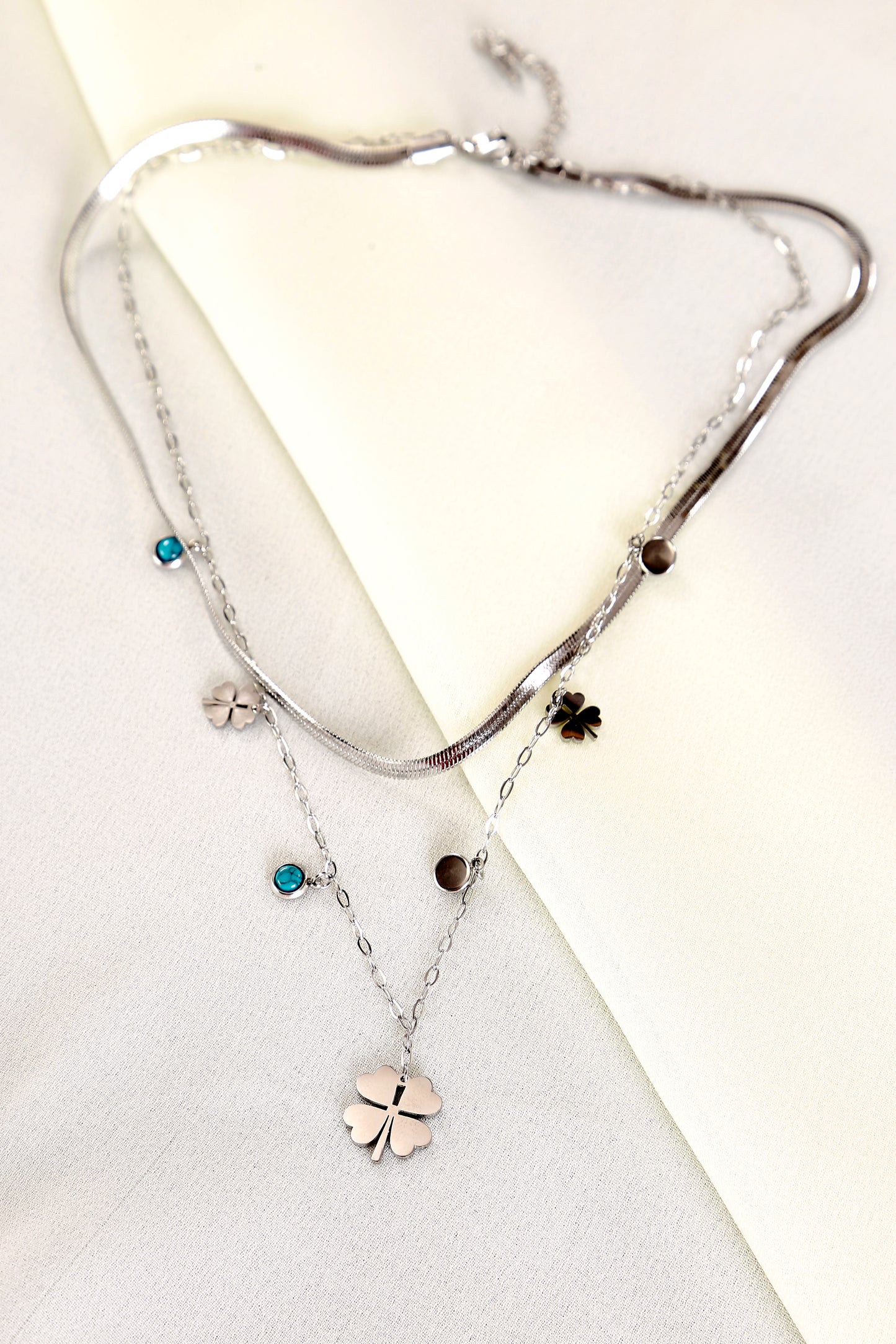 Lucky Charm Layered Clover Necklace