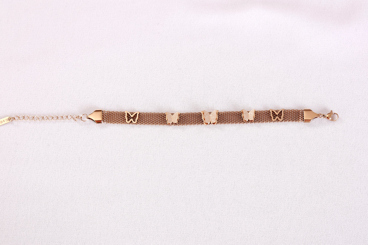 Mesh Butterfly Charm Bracelet