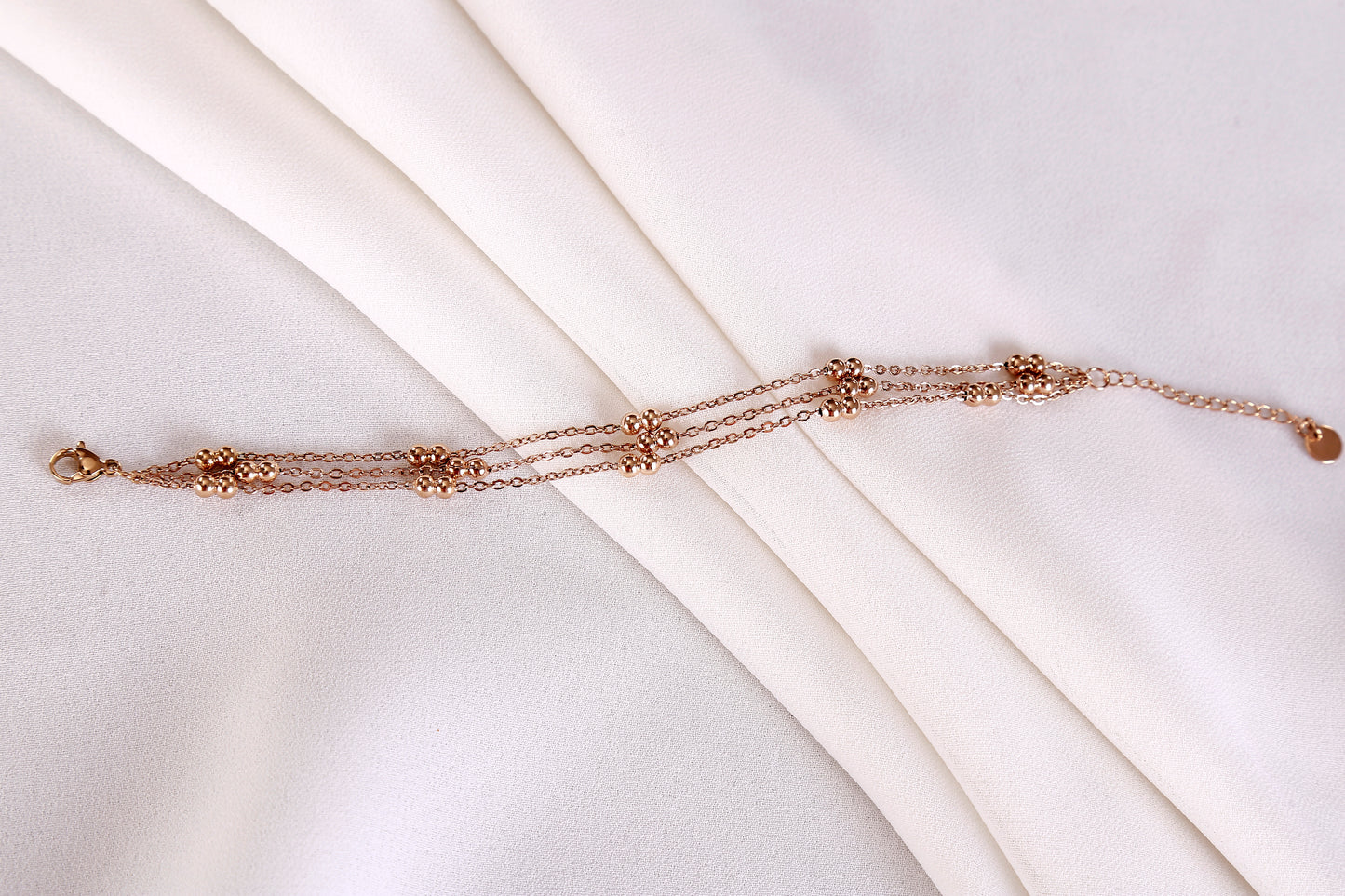 Elegant Beaded Bracelet – Layered Chain with Polished Bead Accents