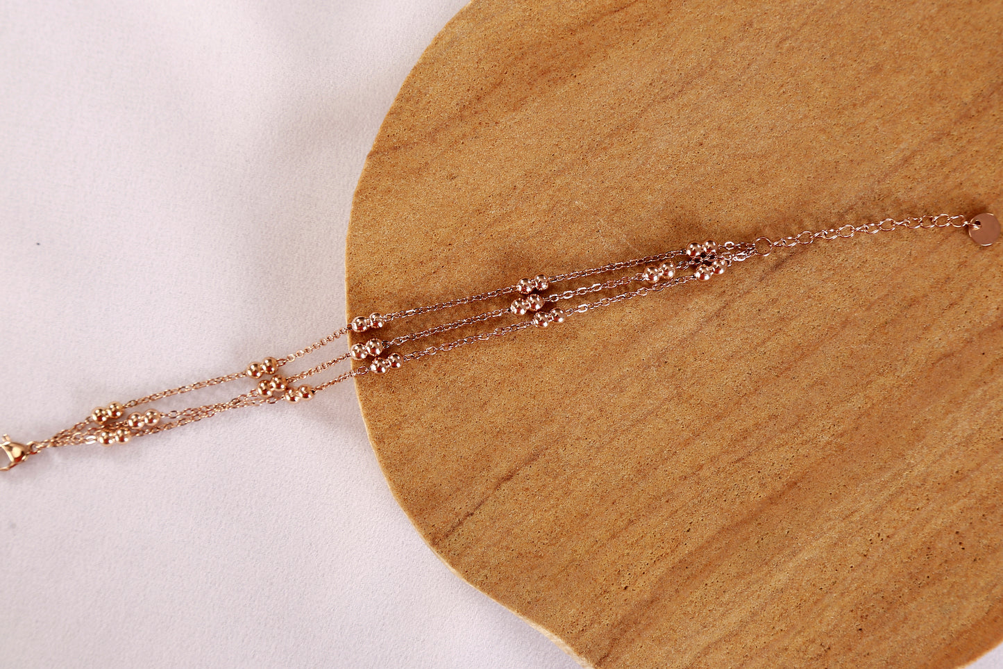 Elegant Beaded Bracelet – Layered Chain with Polished Bead Accents