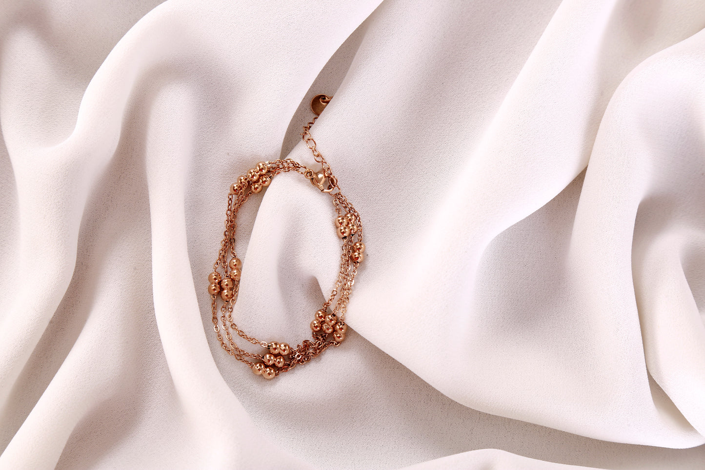 Elegant Beaded Bracelet – Layered Chain with Polished Bead Accents