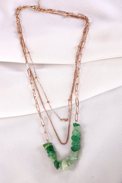 Three Layer Stone Necklace