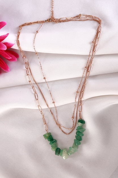 Three Layer Stone Necklace