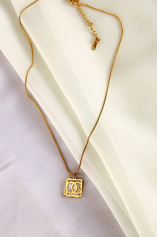 Modern Elegance Gold Pendant Necklace