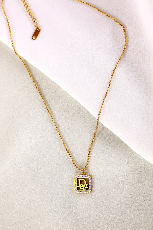 Golden Monogram Sparkle Necklace