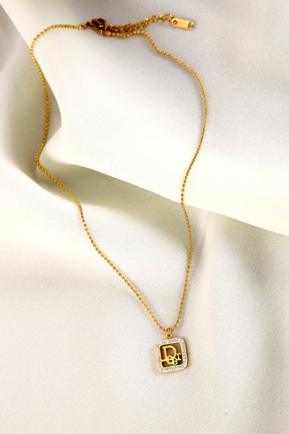 Golden Monogram Sparkle Necklace