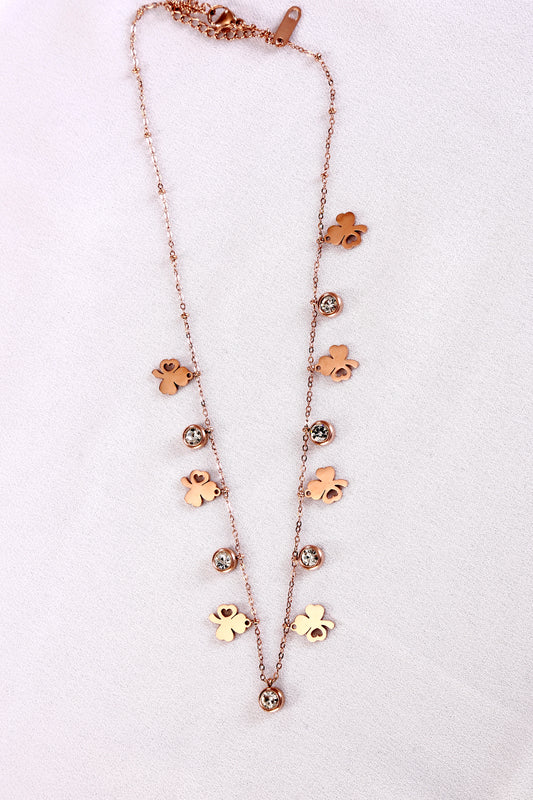 Clover & Crystal Charm Necklace