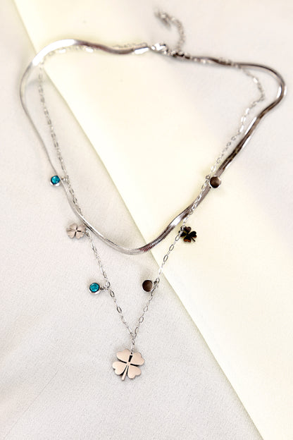 Lucky Charm Layered Clover Necklace