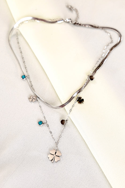 Lucky Charm Layered Clover Necklace