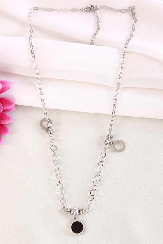 Luna Charm Silver Necklace