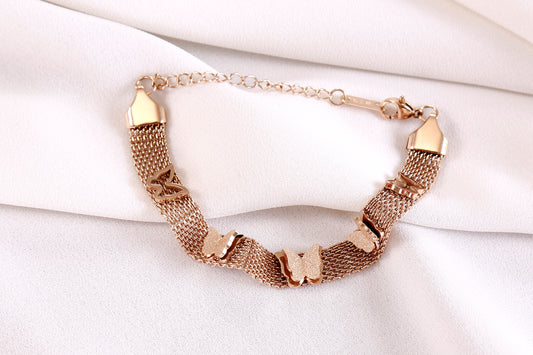 Mesh Butterfly Charm Bracelet