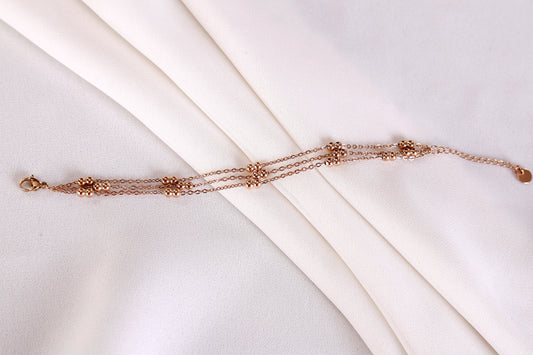Elegant Beaded Bracelet – Layered Chain with Polished Bead Accents