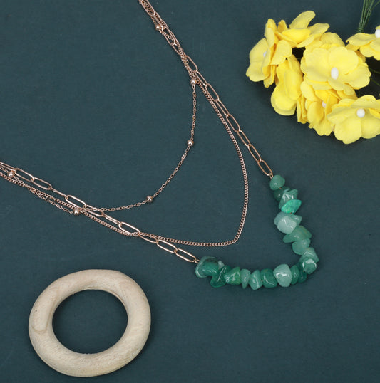 Three Layer Stone Necklace