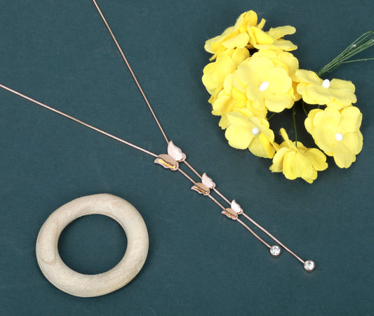 3 Butterfly Deep Neck Necklace